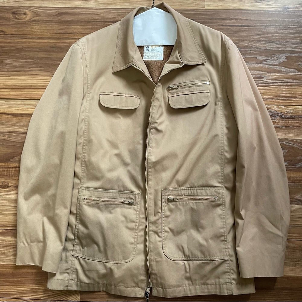Vintage London Fog Tan Barn Coat Jacket Size XL